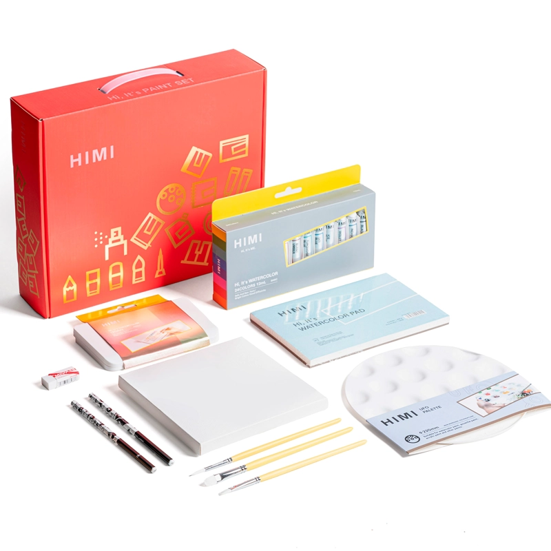 HIMI KIT DE ACUARELA 24 TUBOS Y 12 METALIZADAS +9 ACCESORIOS - 1