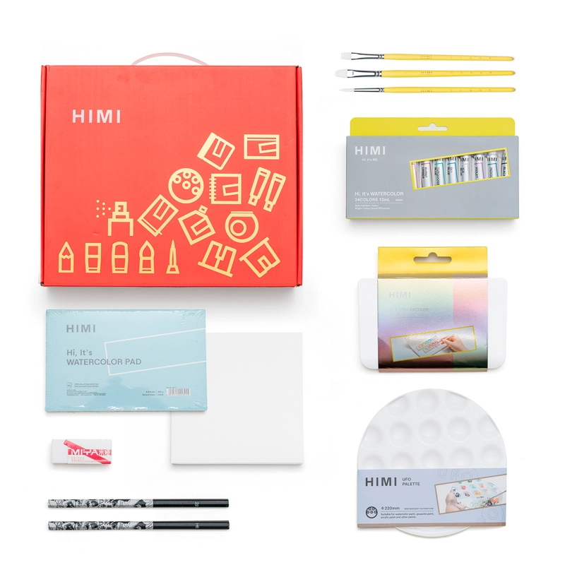HIMI KIT DE ACUARELA 24 TUBOS Y 12 METALIZADAS +9 ACCESORIOS - 2