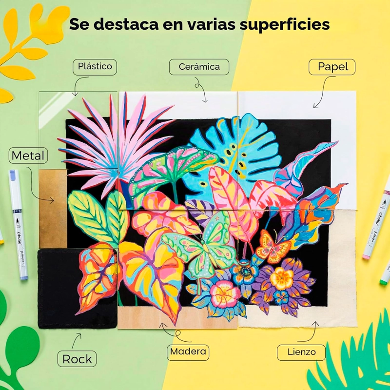 OHUHU 120 MARCADORES ACRILICOS KAHUKU DIRECT PUNTA PINCEL - 8
