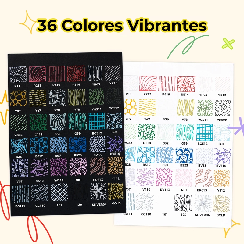 OHUHU 36 PLUMAS DE GEL ACRILICO WAI MOMI PUNTA 0,7MM - 4