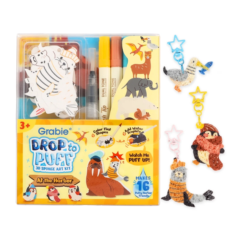 GRABIE DROP TO PUFF: KIT CREATIVO ESPONJAS 3D 'EN EL PUERTO' - 1