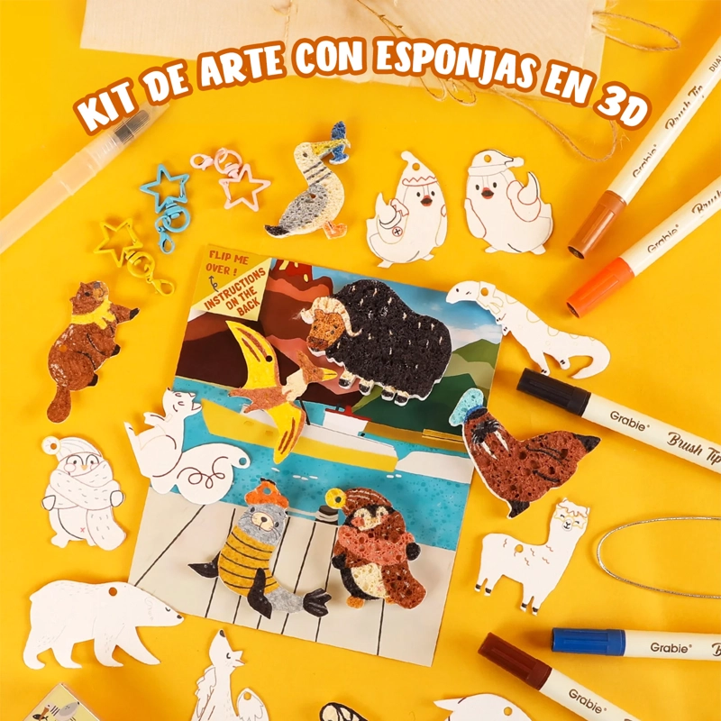GRABIE DROP TO PUFF: KIT CREATIVO ESPONJAS 3D 'EN EL PUERTO' - 7