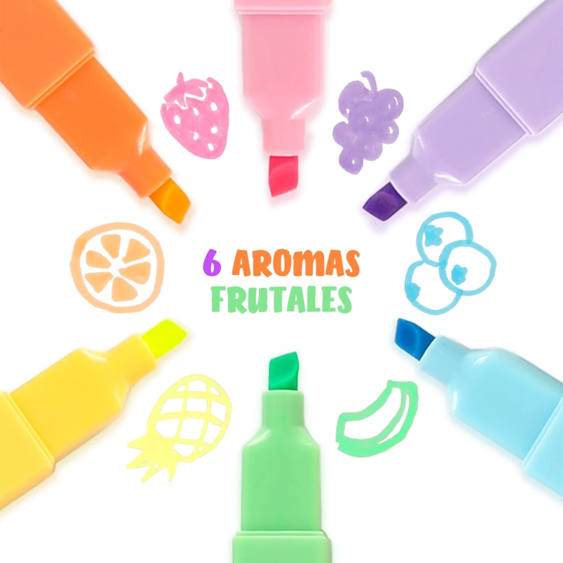 GRABIE 6 DESTACADORES PREMIUM CON AROMAS FRUTALES - 7
