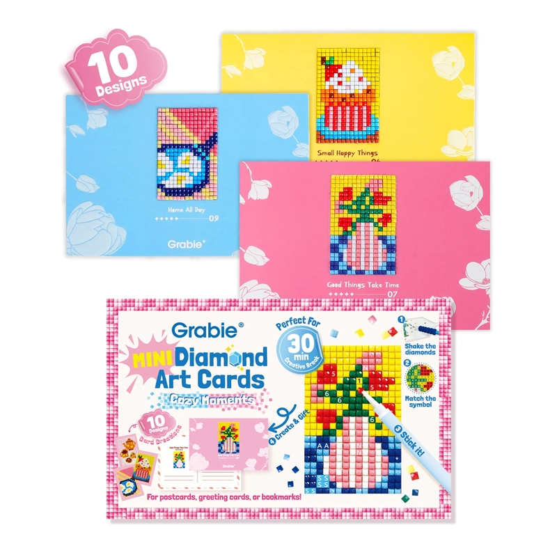 GRABIE KIT DE PINTURA CON DIAMANTES 10 DISEÑOS COZY MOMENTS - 1