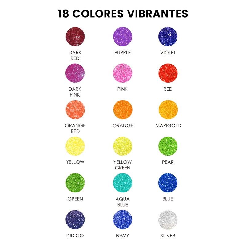 GRABIE BOLIGRAFOS DE GEL CON GLITTER IRIDISCENTE 18 COLORES - 2