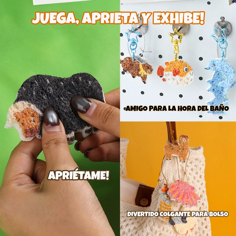 GRABIE DROP TO PUFF: KIT CREATIVO ESPONJAS 3D 'EN LA GRANJA' - 7