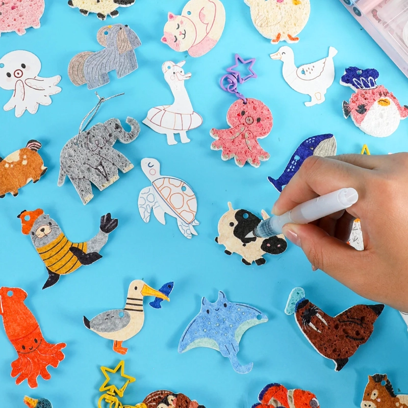 GRABIE DROP TO PUFF: KIT CREATIVO ESPONJAS 3D 'EN LA GRANJA' - 8