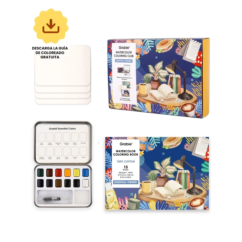 GRABIE CLUB BOX: KIT DE ACUARELA + LIBRO COLORES ESENCIALES - 1