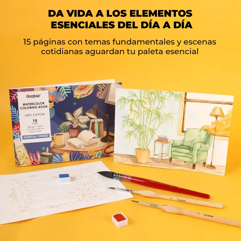 GRABIE CLUB BOX: KIT DE ACUARELA + LIBRO COLORES ESENCIALES - 5
