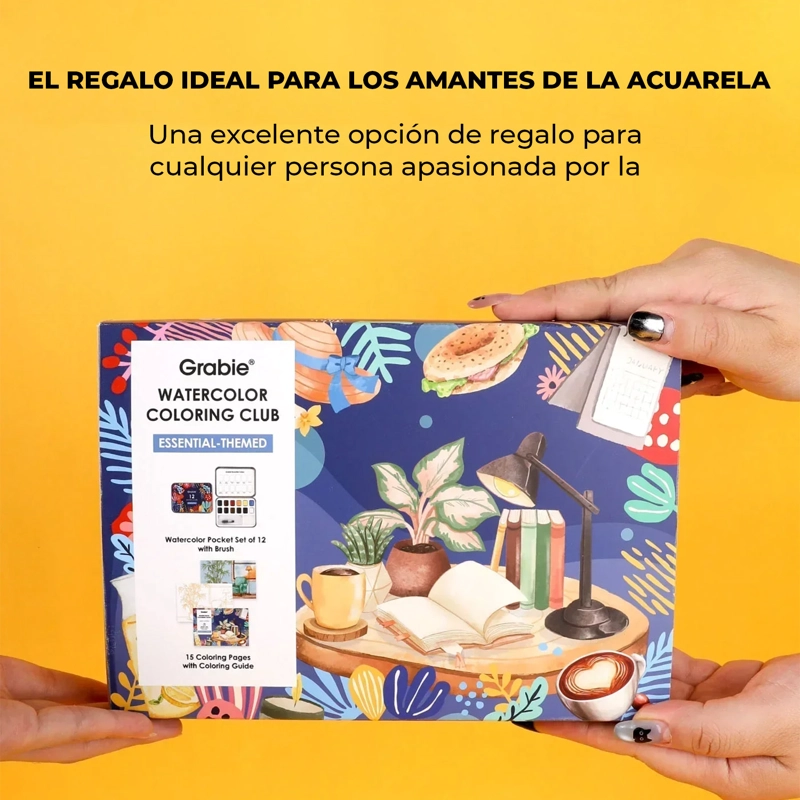 GRABIE CLUB BOX: KIT DE ACUARELA + LIBRO COLORES ESENCIALES - 7