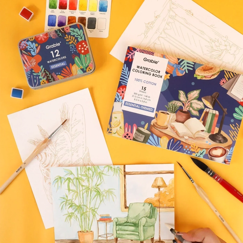 GRABIE CLUB BOX: KIT DE ACUARELA + LIBRO COLORES ESENCIALES - 9