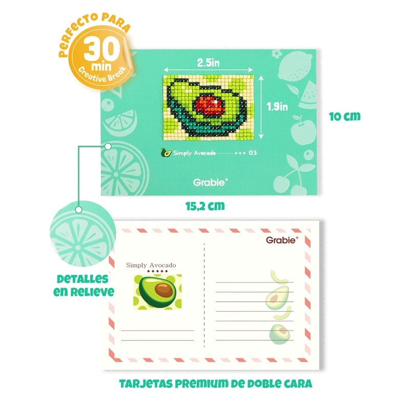 GRABIE KIT DE PINTURA CON DIAMANTES 10 DISEÑOS FRESH PICKING - 2