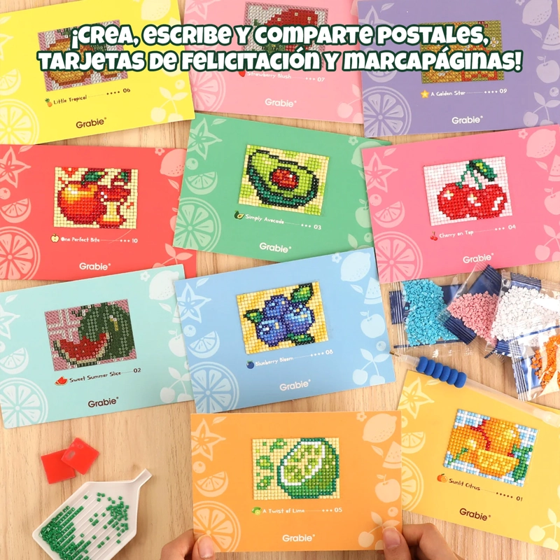 GRABIE KIT DE PINTURA CON DIAMANTES 10 DISEÑOS FRESH PICKING - 5
