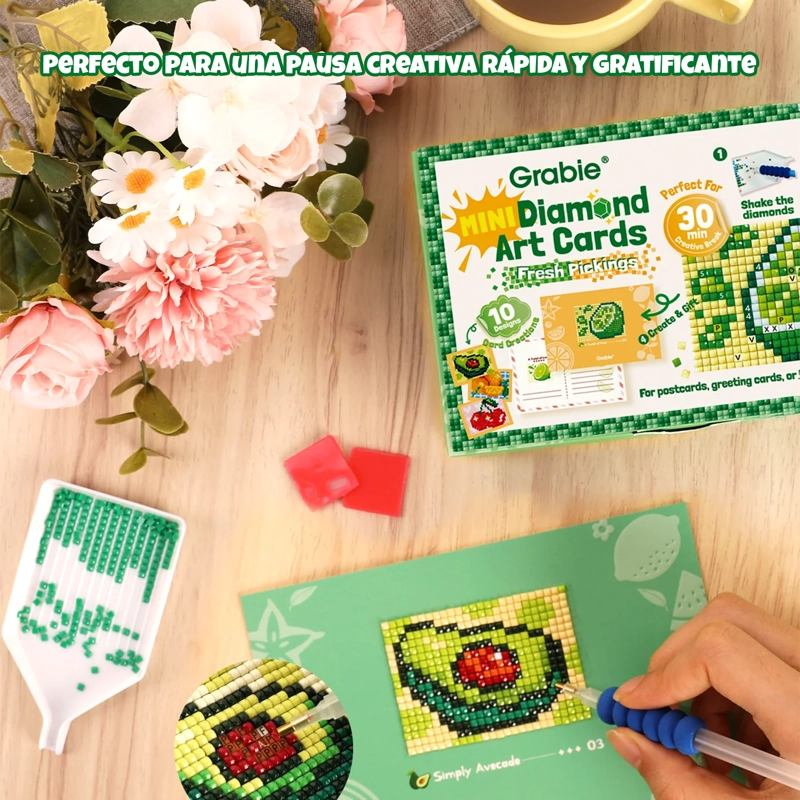 GRABIE KIT DE PINTURA CON DIAMANTES 10 DISEÑOS FRESH PICKING - 6