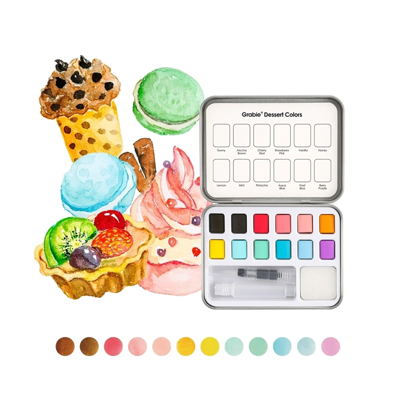 GRABIE CLUB BOX: KIT DE ACUARELA + LIBRO TEMATICA POSTRES - 2