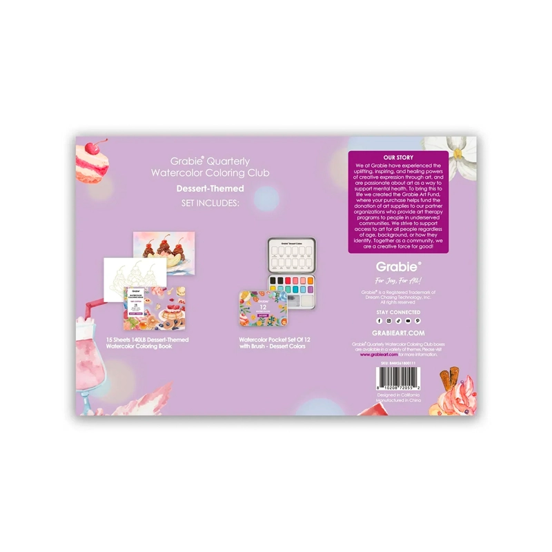 GRABIE CLUB BOX: KIT DE ACUARELA + LIBRO TEMATICA POSTRES - 4
