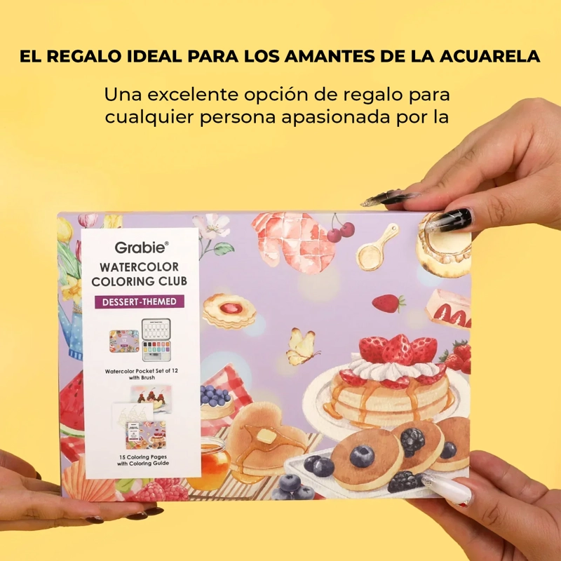 GRABIE CLUB BOX: KIT DE ACUARELA + LIBRO TEMATICA POSTRES - 7