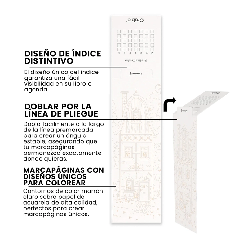 GRABIE 12 MARCAPAGINAS PARA COLOREAR CON ACUARELA TOWNHOUSE - 4