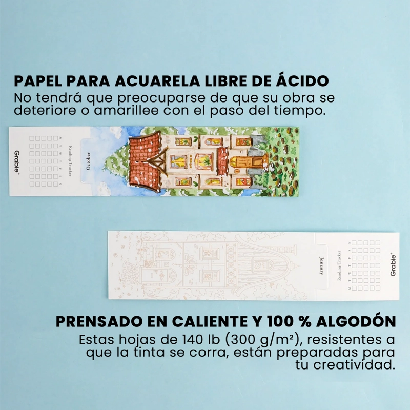 GRABIE 12 MARCAPAGINAS PARA COLOREAR CON ACUARELA TOWNHOUSE - 5