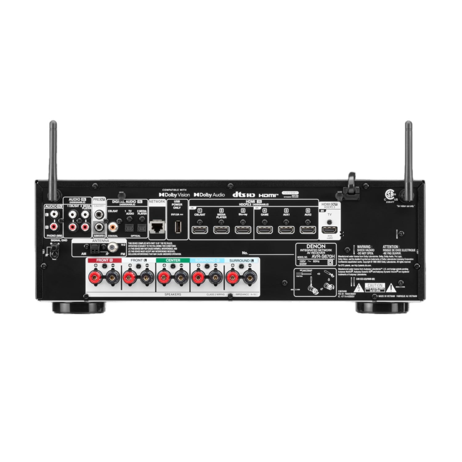 RECEIVER DENON A/V 5.2 8K WIFI AVRS670HBK - 3