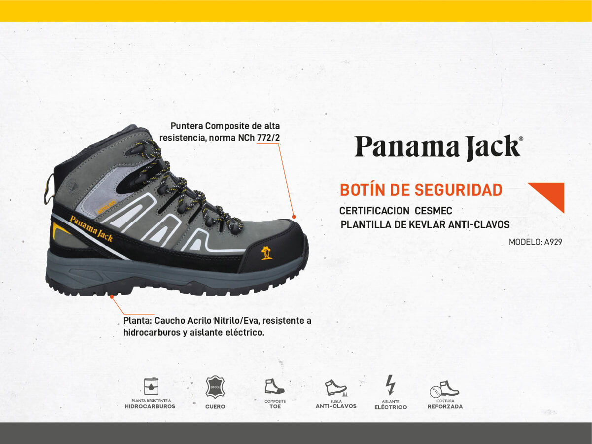 ZAPATO DE SEGURIDAD HOMBRE PANAMA JACK - A929 - 4