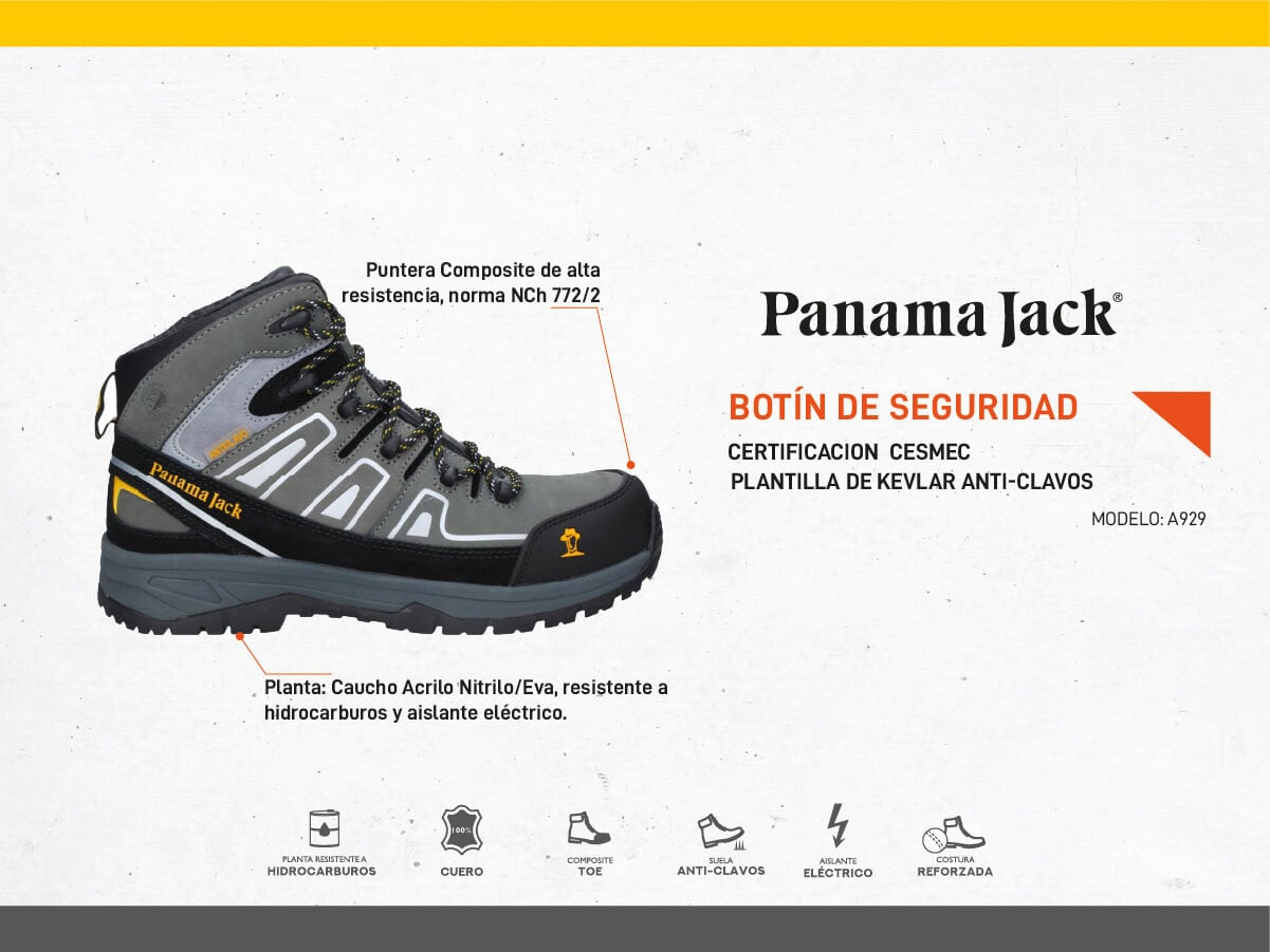 ZAPATO DE SEGURIDAD HOMBRE PANAMA JACK - A929 - 4