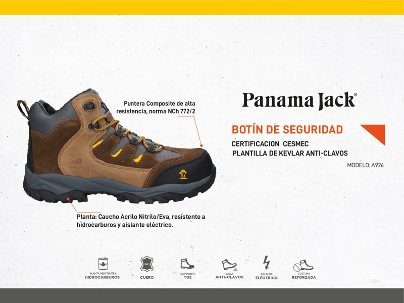 ZAPATO DE SEGURIDAD HOMBRE PANAMA JACK - A926 - 4