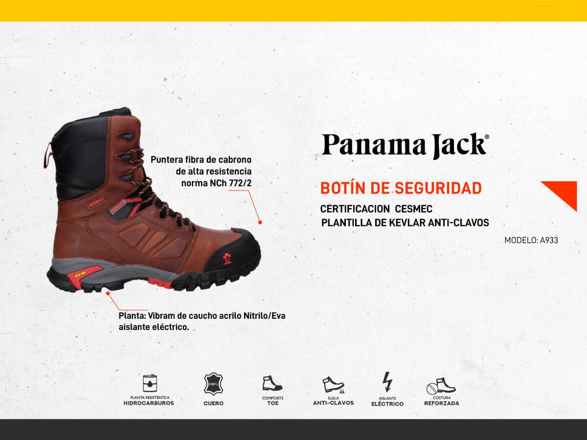 ZAPATO DE SEGURIDAD PREMIUM HOMBRE WATERPROOF PANAMA JACK - A933 - 4