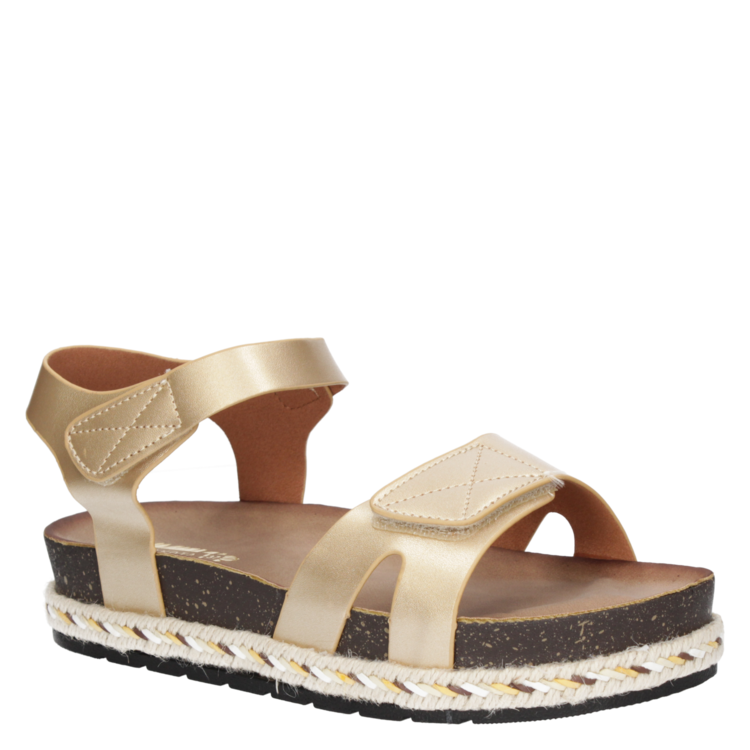 SANDALIAS MUJER DAKOTA CUERO DORADO CASUAL - G656 - 1