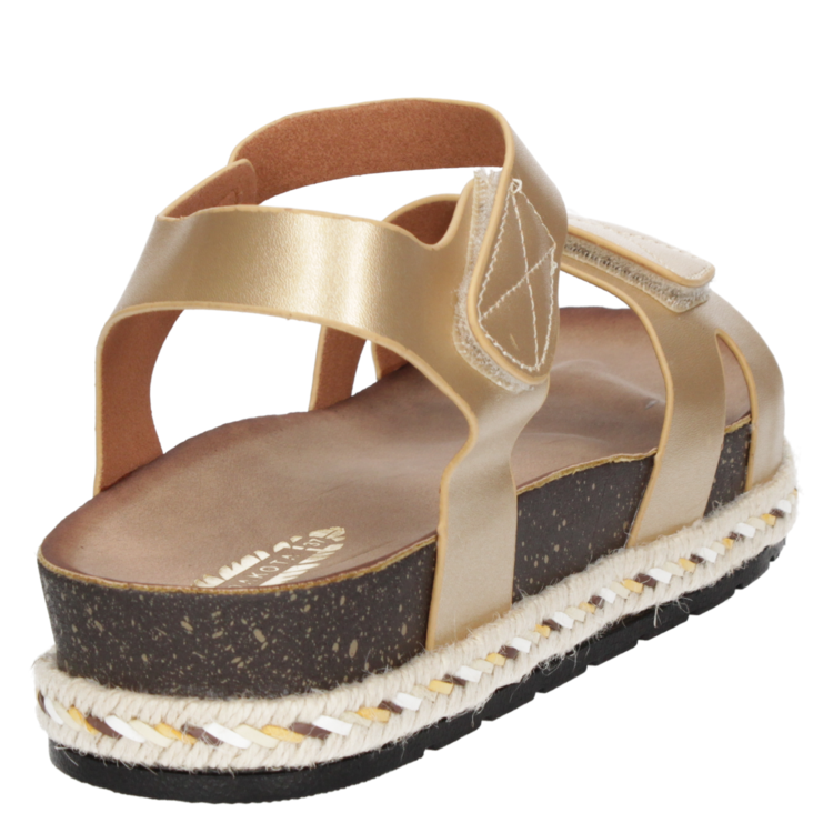 SANDALIAS MUJER DAKOTA CUERO DORADO CASUAL - G656 - 3