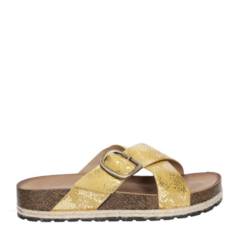 SANDALIAS MUJER DAKOTA CUERO AMARILLO CASUAL - G654 - 2