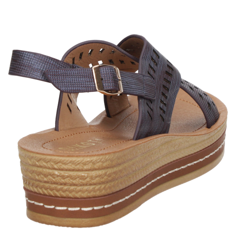 SANDALIAS MUJER DAKOTA CUERO AZUL CASUAL G658 - 3