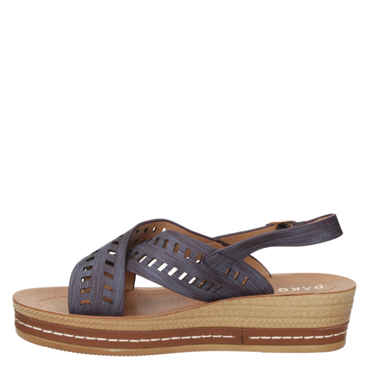 SANDALIAS MUJER DAKOTA CUERO AZUL CASUAL G658 - 5