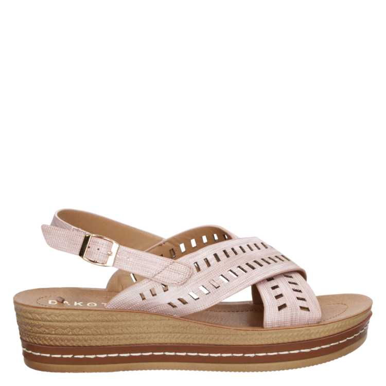 SANDALIAS MUJER DAKOTA CUERO ROSA CASUAL G658 - 2