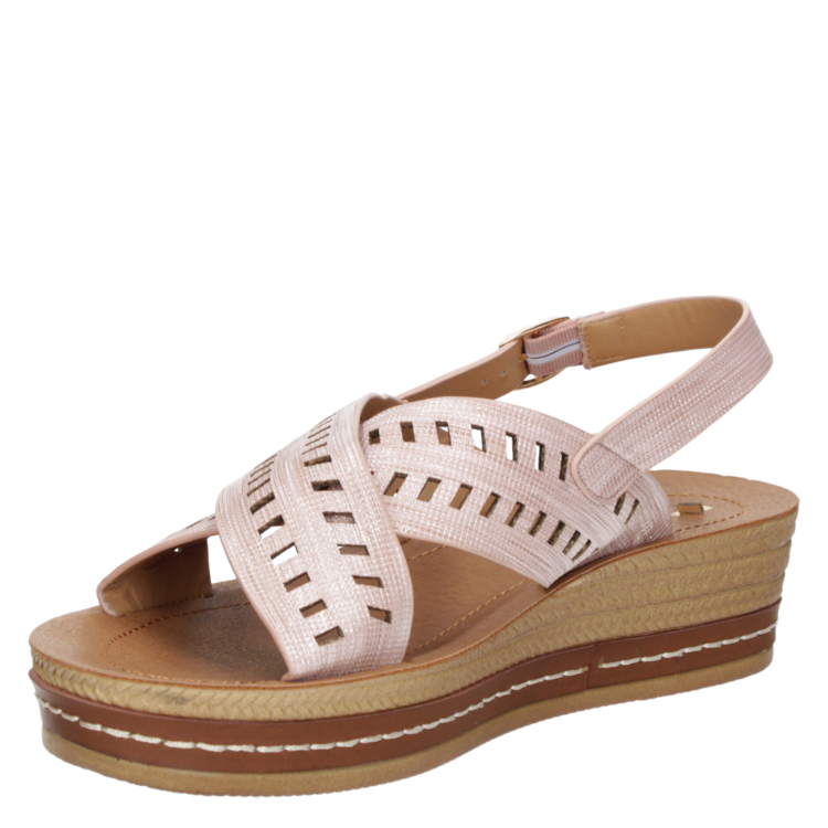 SANDALIAS MUJER DAKOTA CUERO ROSA CASUAL G658 - 5