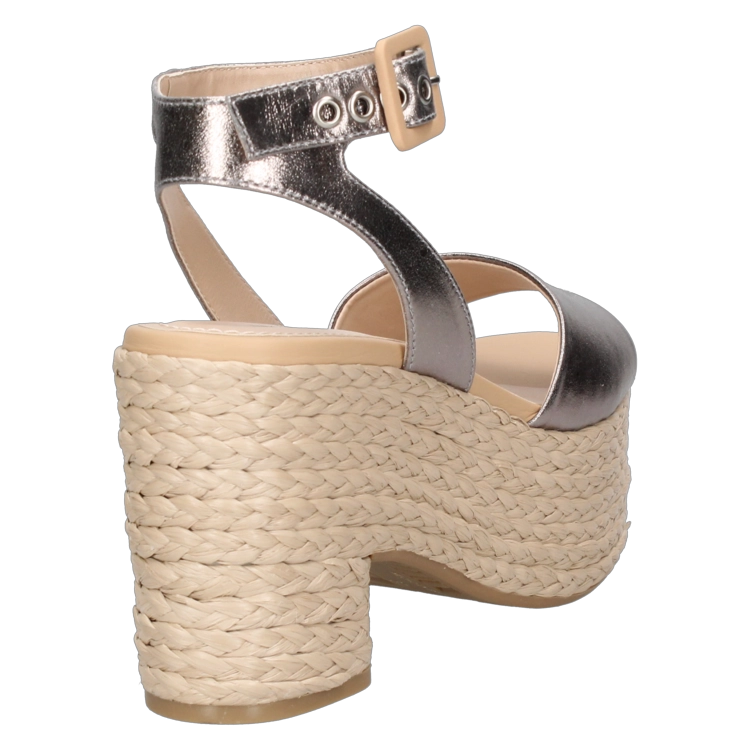 SANDALIAS MUJER MINGO CUERO PLATEADO CASUAL G516 - 3