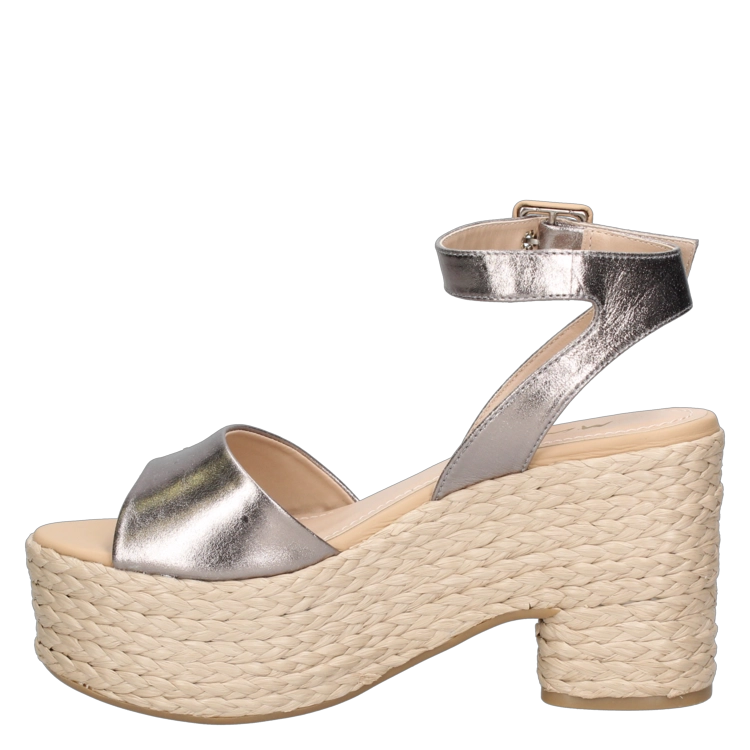 SANDALIAS MUJER MINGO CUERO PLATEADO CASUAL G516 - 4