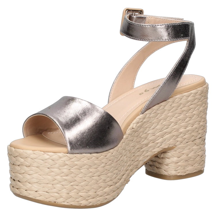SANDALIAS MUJER MINGO CUERO PLATEADO CASUAL G516 - 5