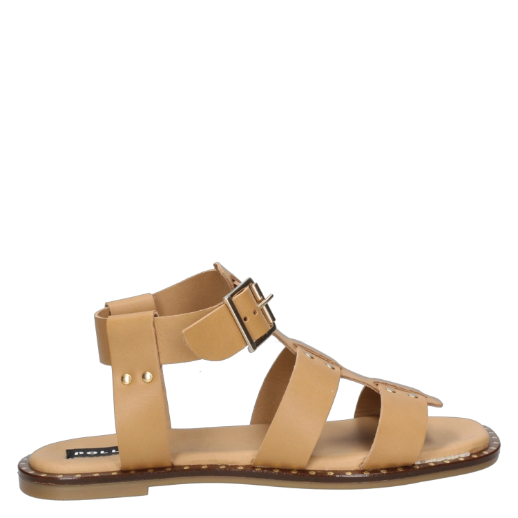 SANDALIAS MUJER POLLINI CUERO MARRÓN CASUAL G201 - 2