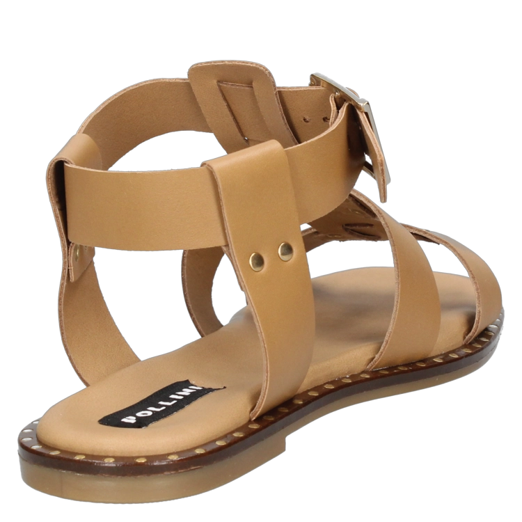 SANDALIAS MUJER POLLINI CUERO MARRÓN CASUAL G201 - 3