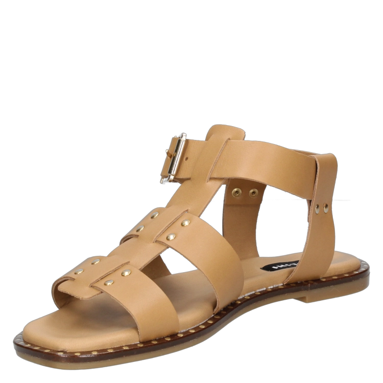 SANDALIAS MUJER POLLINI CUERO MARRÓN CASUAL G201 - 5