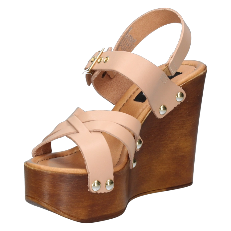 SANDALIAS MUJER POLLINI CUERO NUDE CASUAL G312 - 5