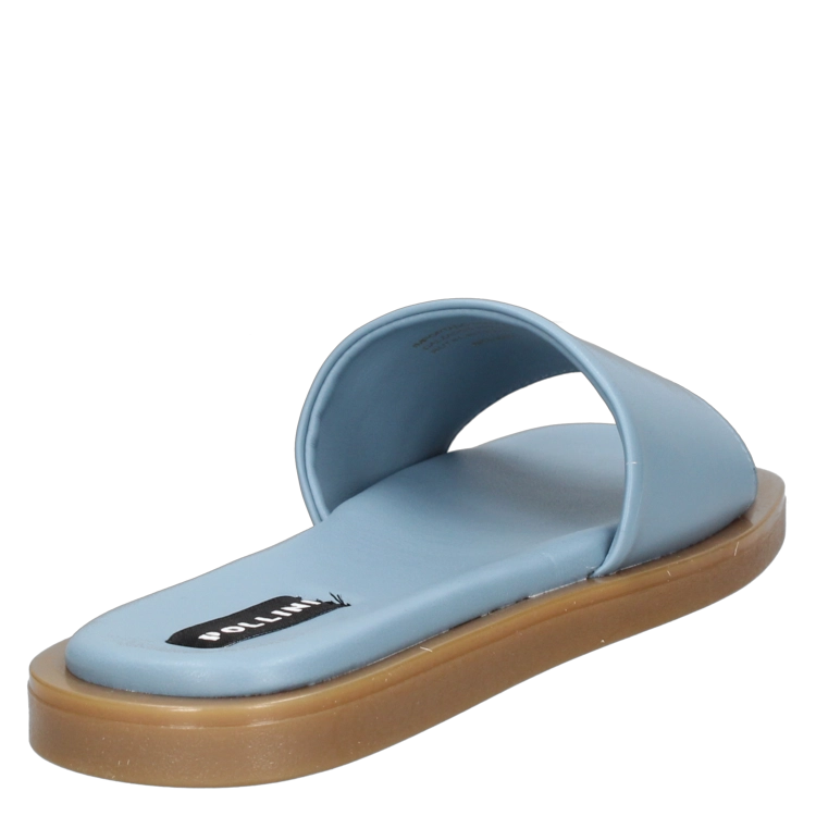 SANDALIAS MUJER POLLINI CUERO AZUL CASUAL G207 - 3