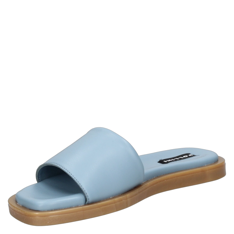 SANDALIAS MUJER POLLINI CUERO AZUL CASUAL G207 - 5