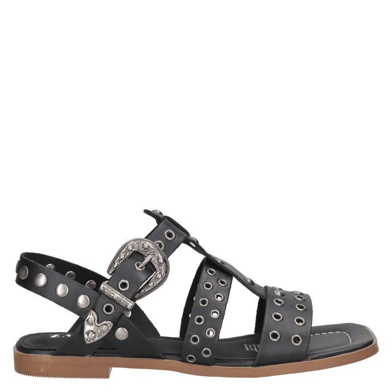 SANDALIAS MUJER ZAPPA CUERO NEGRO CASUAL G389 - 2