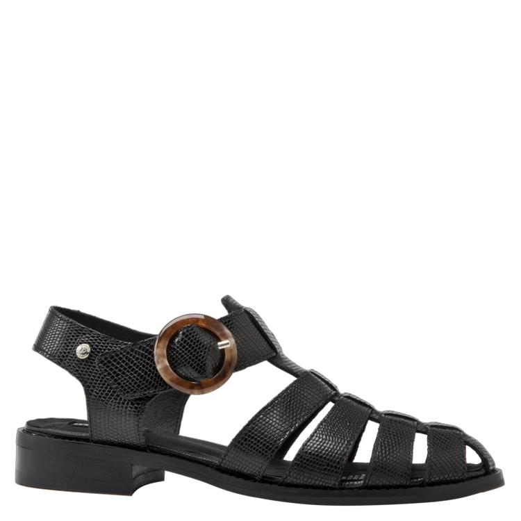 SANDALIAS MUJER POLLINI CUERO NEGRO CASUAL I211 - 2