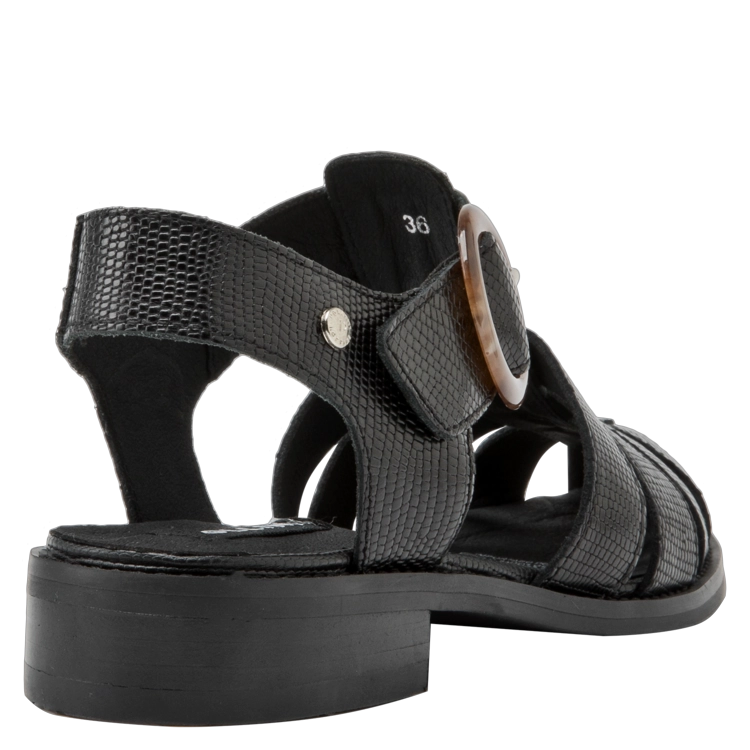 SANDALIAS MUJER POLLINI CUERO NEGRO CASUAL I211 - 3
