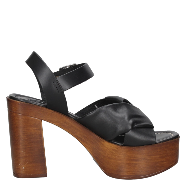 SANDALIAS MUJER POLLINI CUERO NEGRO CASUAL I274 - 2