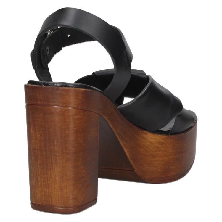 SANDALIAS MUJER POLLINI CUERO NEGRO CASUAL I274 - 3