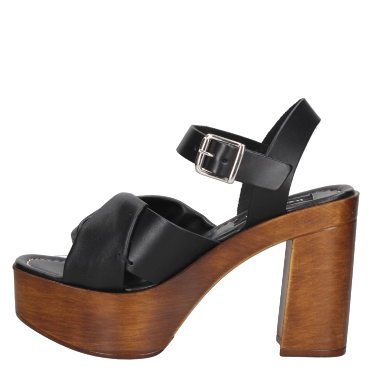 SANDALIAS MUJER POLLINI CUERO NEGRO CASUAL I274 - 4